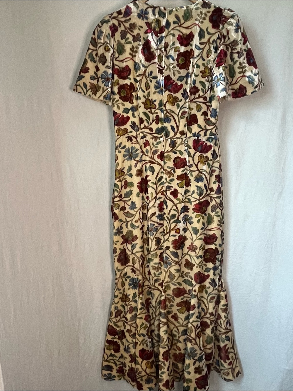 Rhode Arabella Midi Dress in Cream Vichy Rose Floral Velvet - Size 4 - NWT - Picture 4 of 8